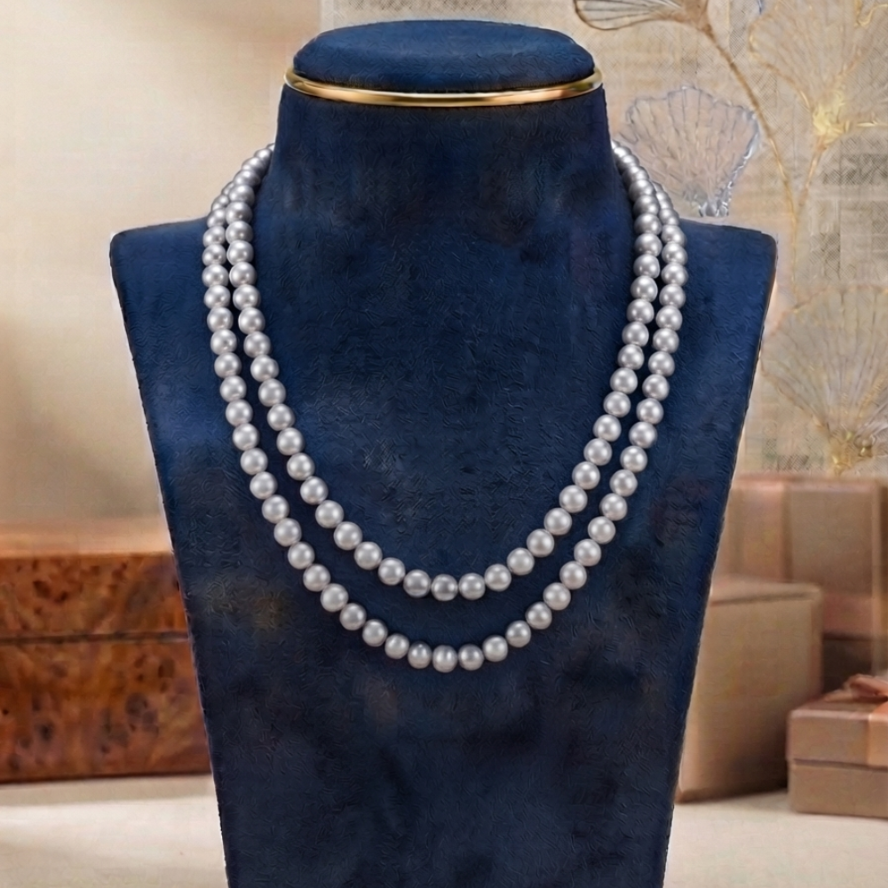 Grey Colour Pearl Necklace