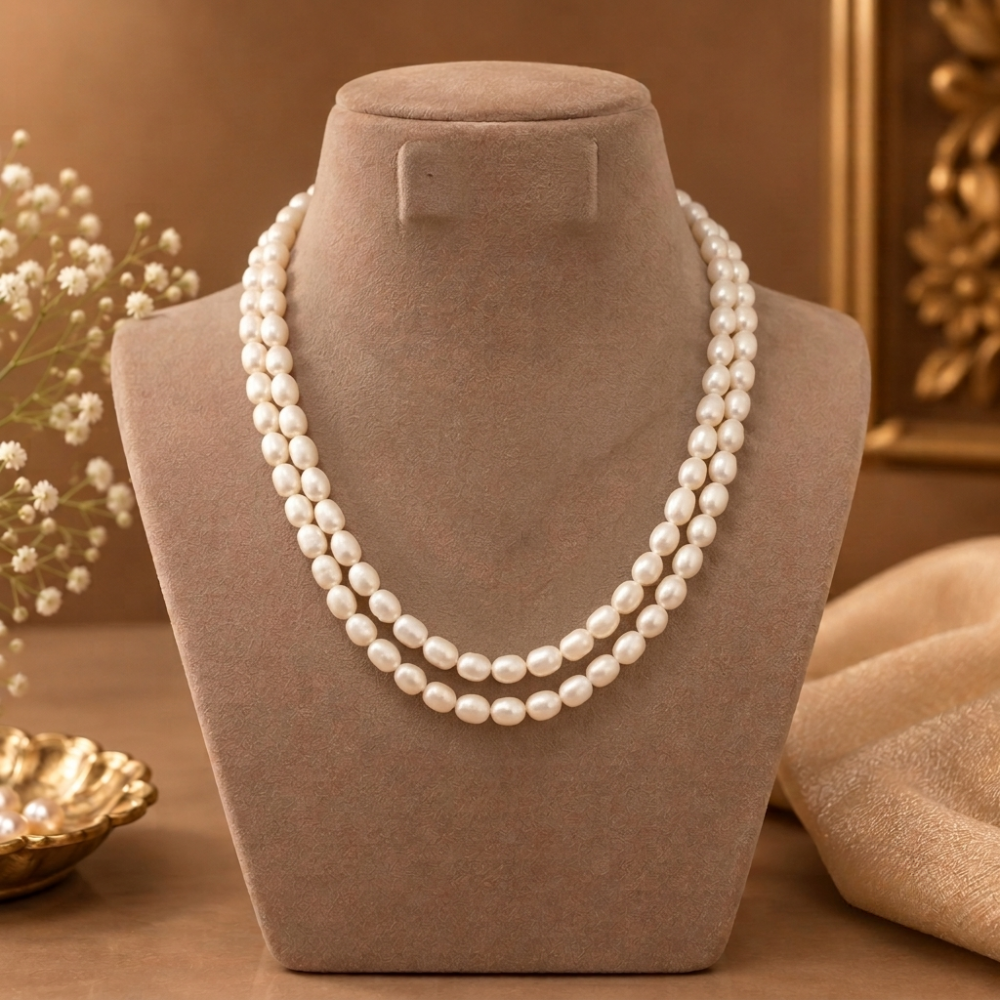 Timeless Oval Shape Pearl Necklace