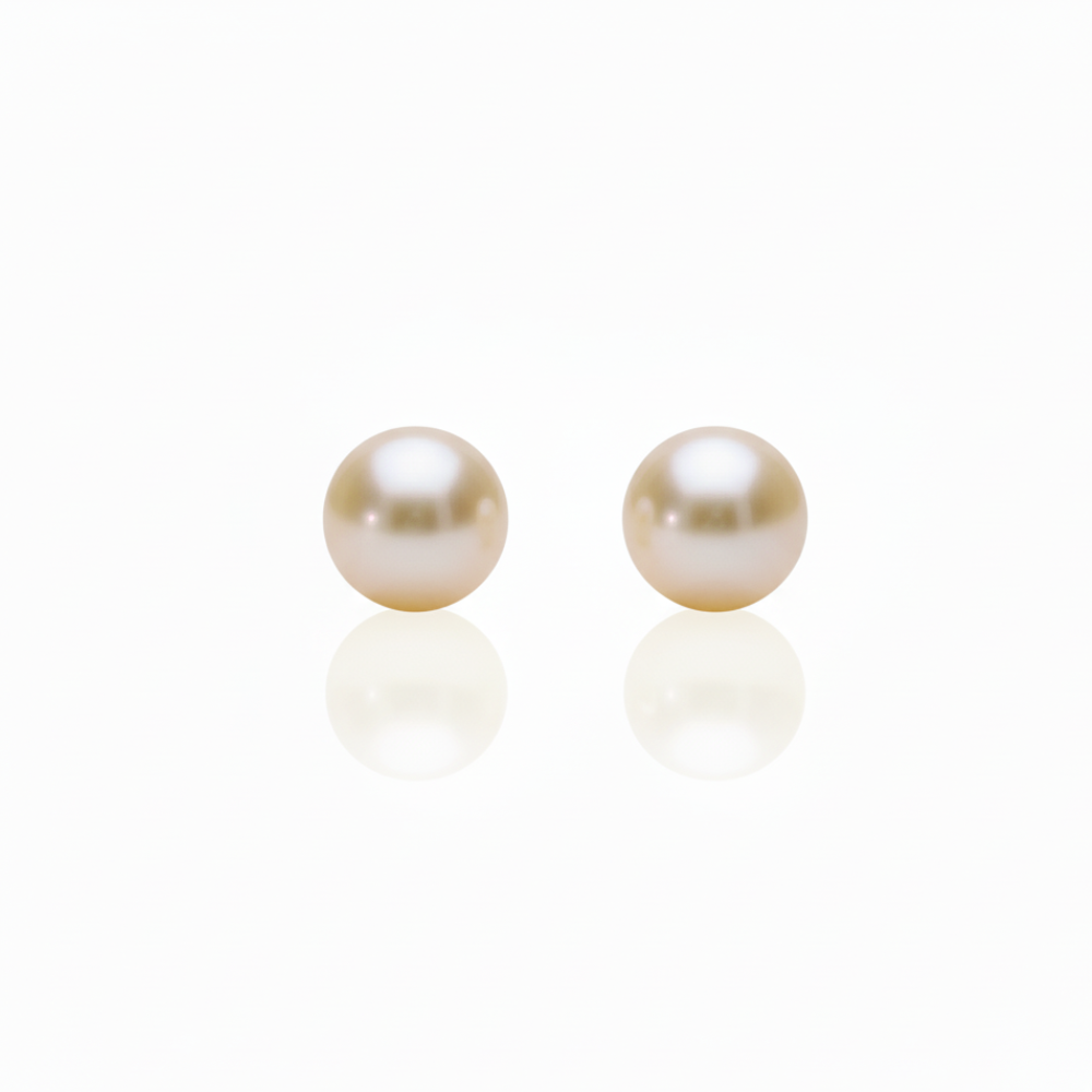 Round Pearl Dangle Studs