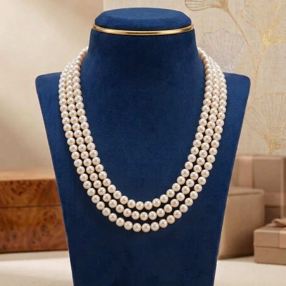 Freshwater White Round Pearl Necklace