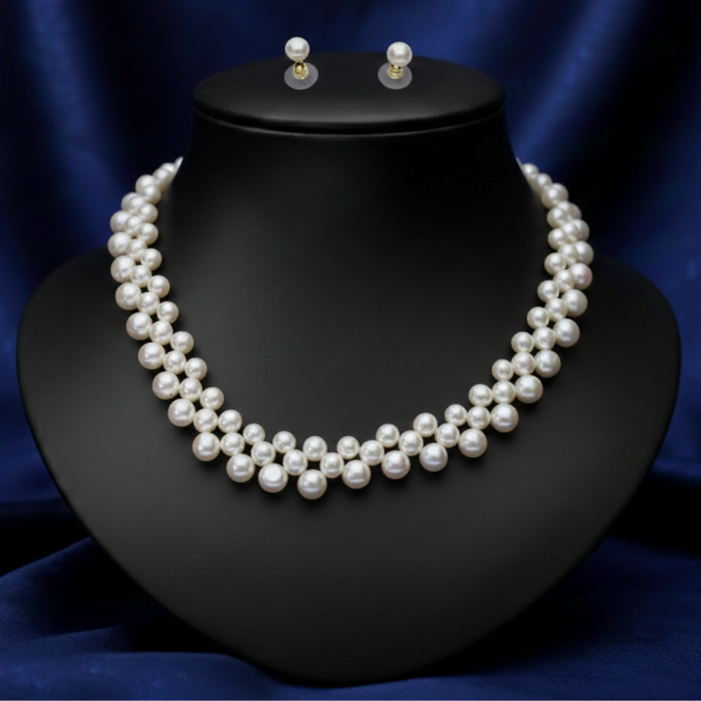 The Aurora Weave – Hand-Lustered Pearl Symphony Set