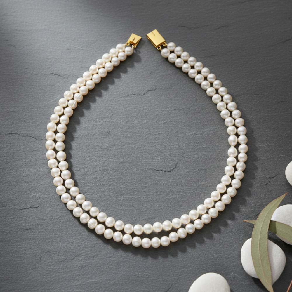 The Aurora Peach Pearl Necklace