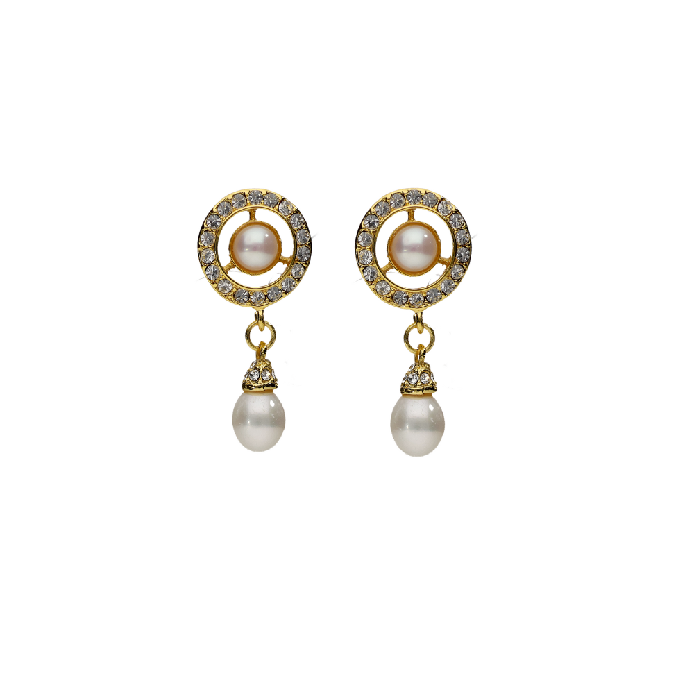 Regal Double-Pearl Halo Dangles