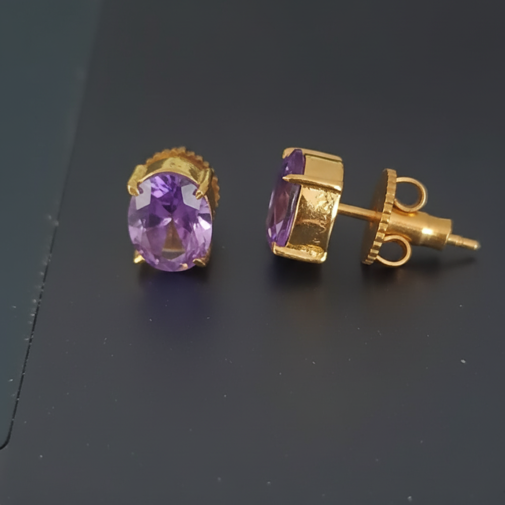 Stylish Blue Dazzling Stone Pearl Studs