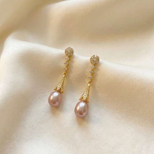 Peach Pearl Earrings