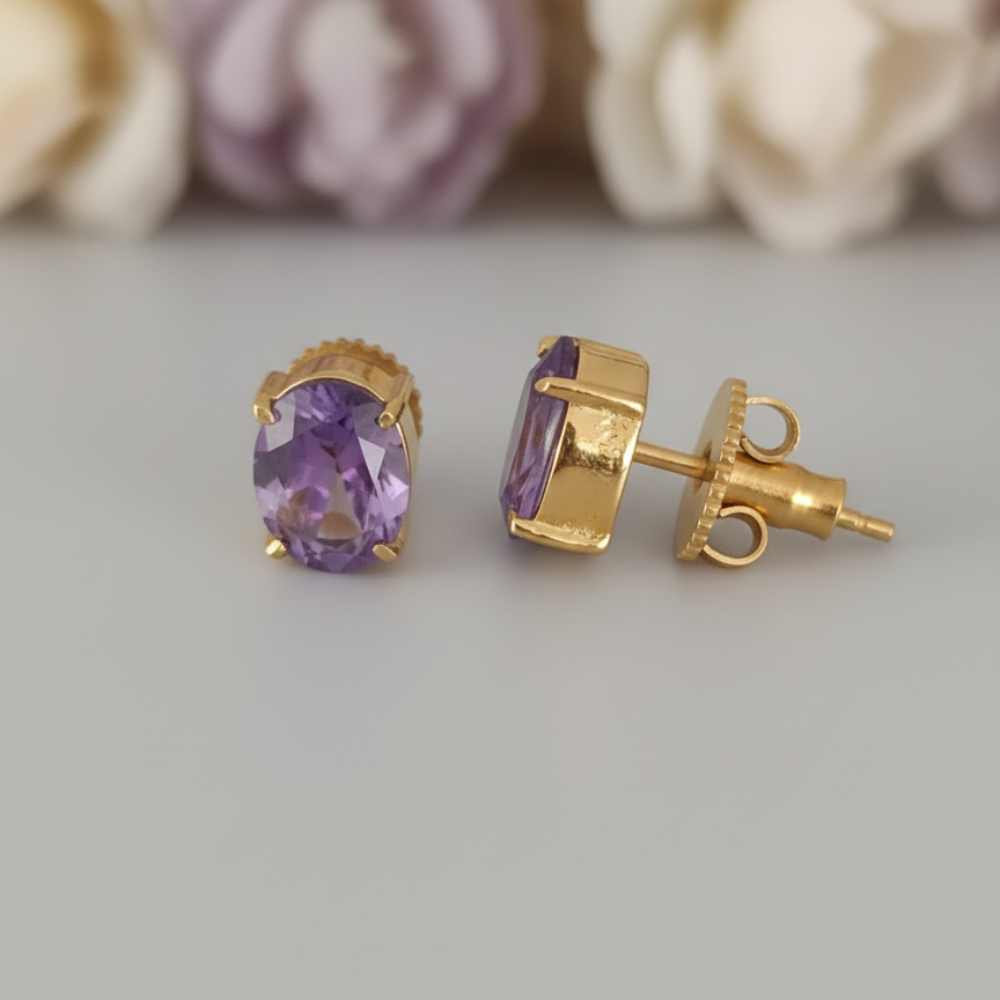 Stylish Blue Dazzling Stone Pearl Studs