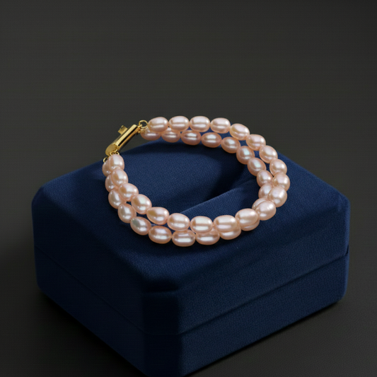 Peach Blossom Double-Strand Bracelet