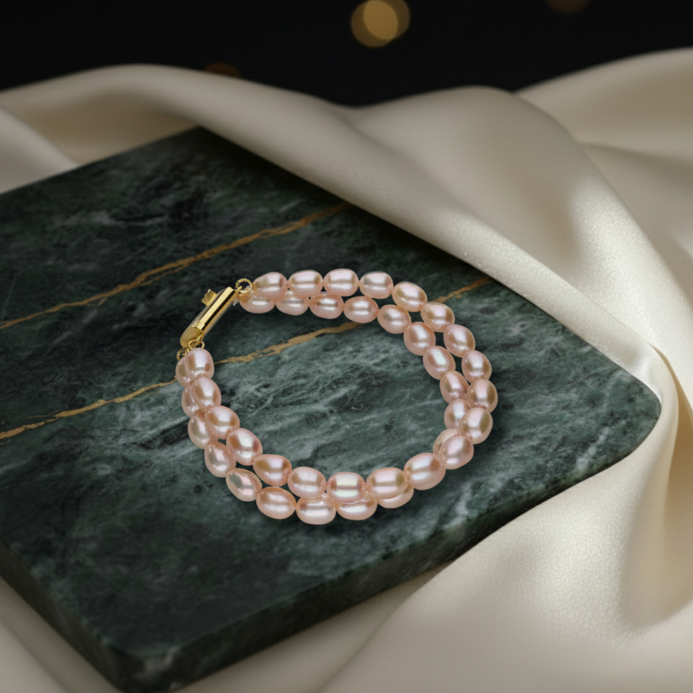 Peach Blossom Double-Strand Bracelet