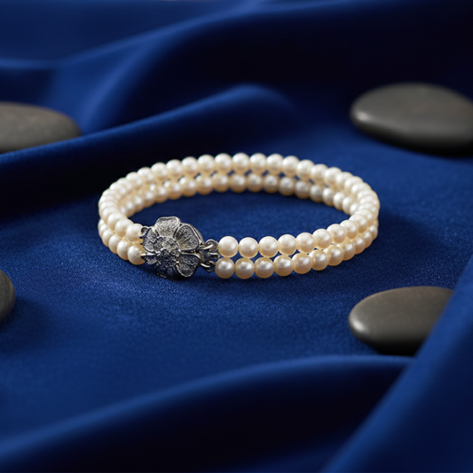 Peach & White Pearl Bracelet