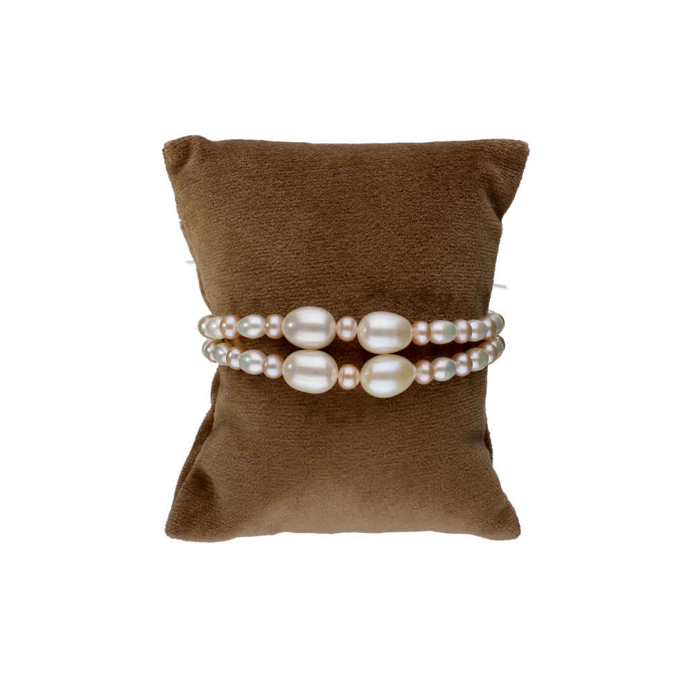 Multi-Coloured 2 Line Pearl Bracelet