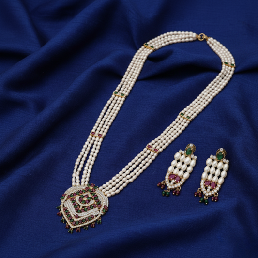 Hyderabadi Pearl Rani Haar Sets