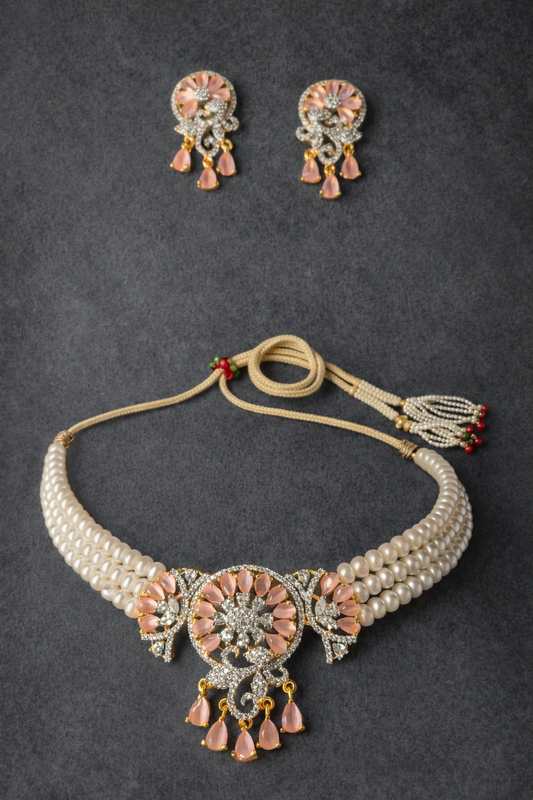 Online White Round Pearl Choker