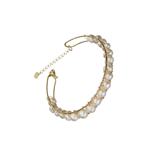 White Coloured Round Fancy Bracelet