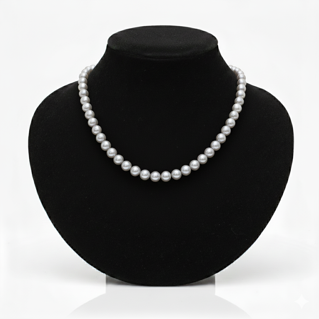Lustrous Silver-Grey Pearl Necklace