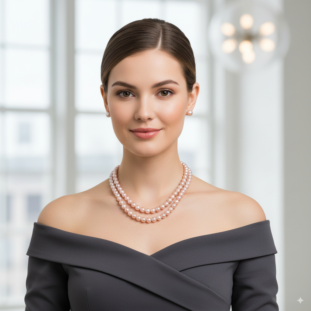 Hyderabadi Pink Pearl Necklace