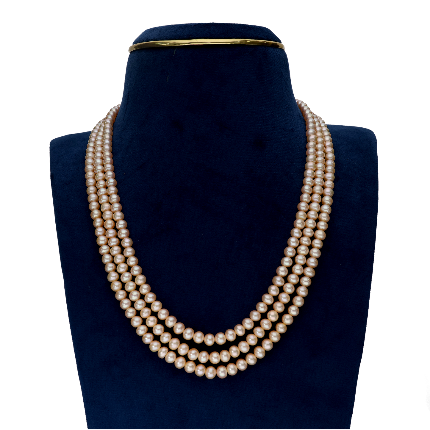 Stunning Peach Pearl Necklace