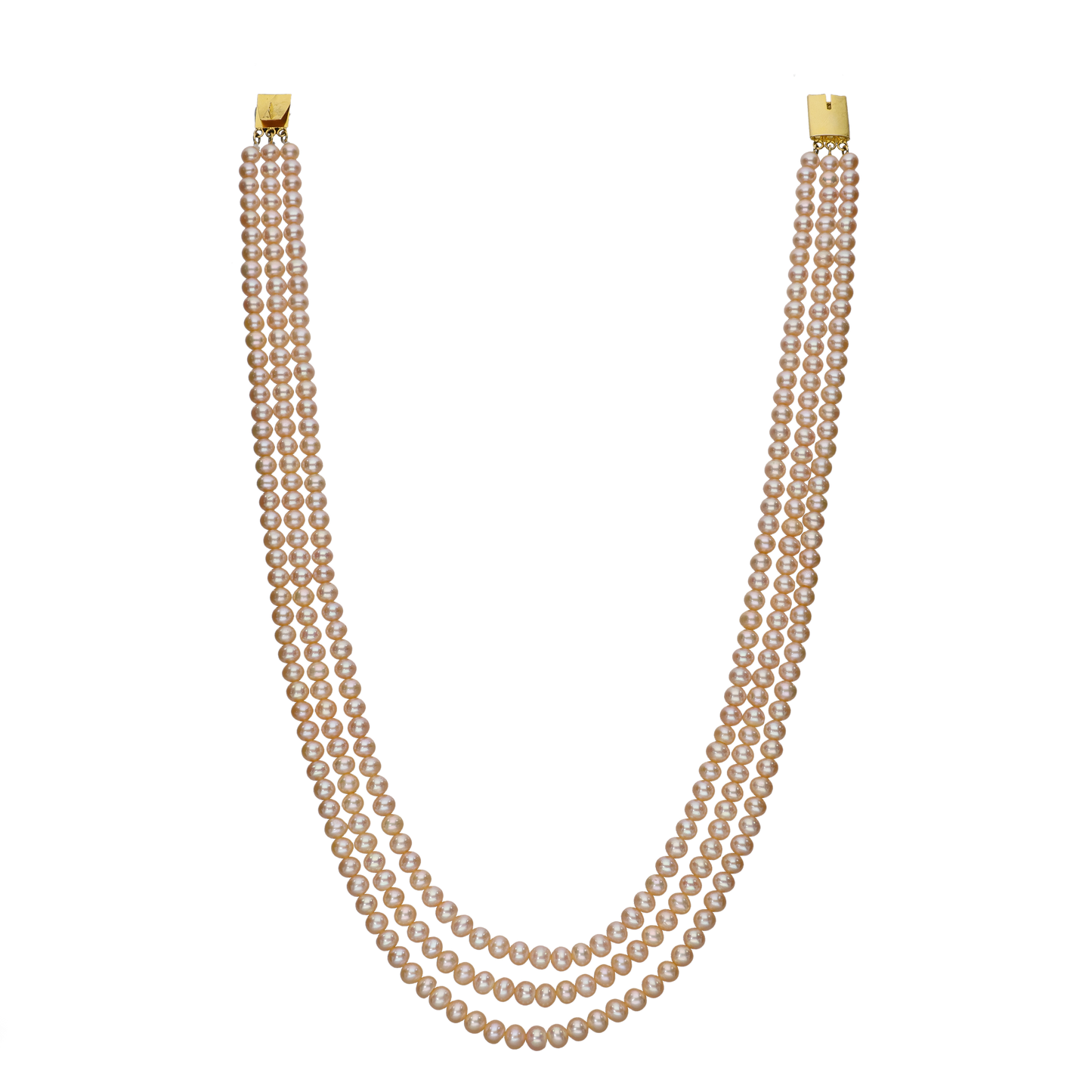 Stunning Peach Pearl Necklace