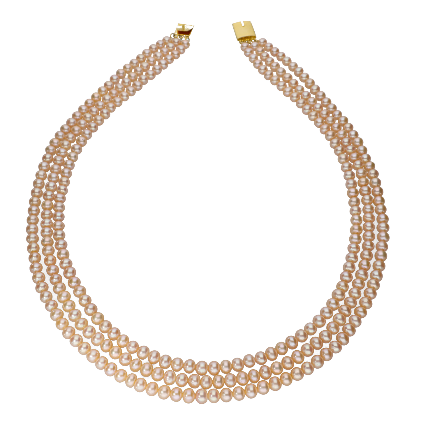 Stunning Peach Pearl Necklace