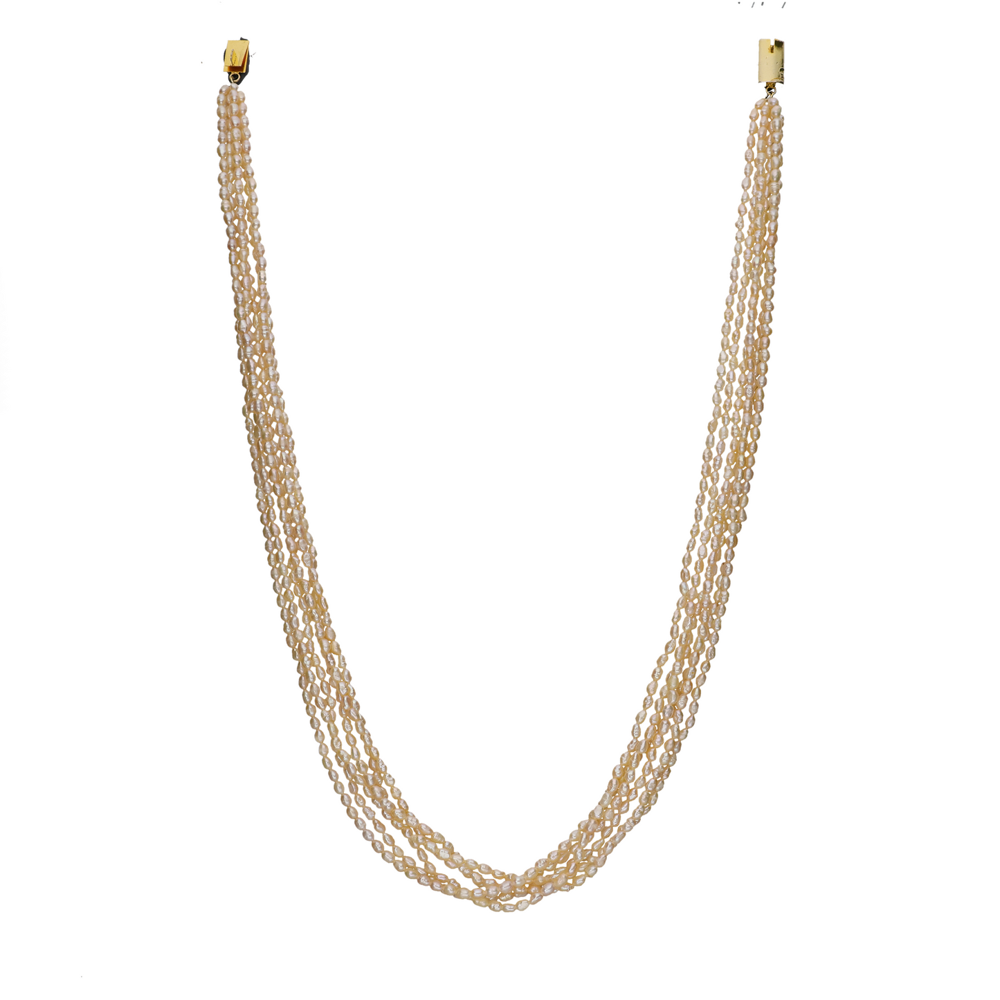 Peach Rice  Pearl Necklace