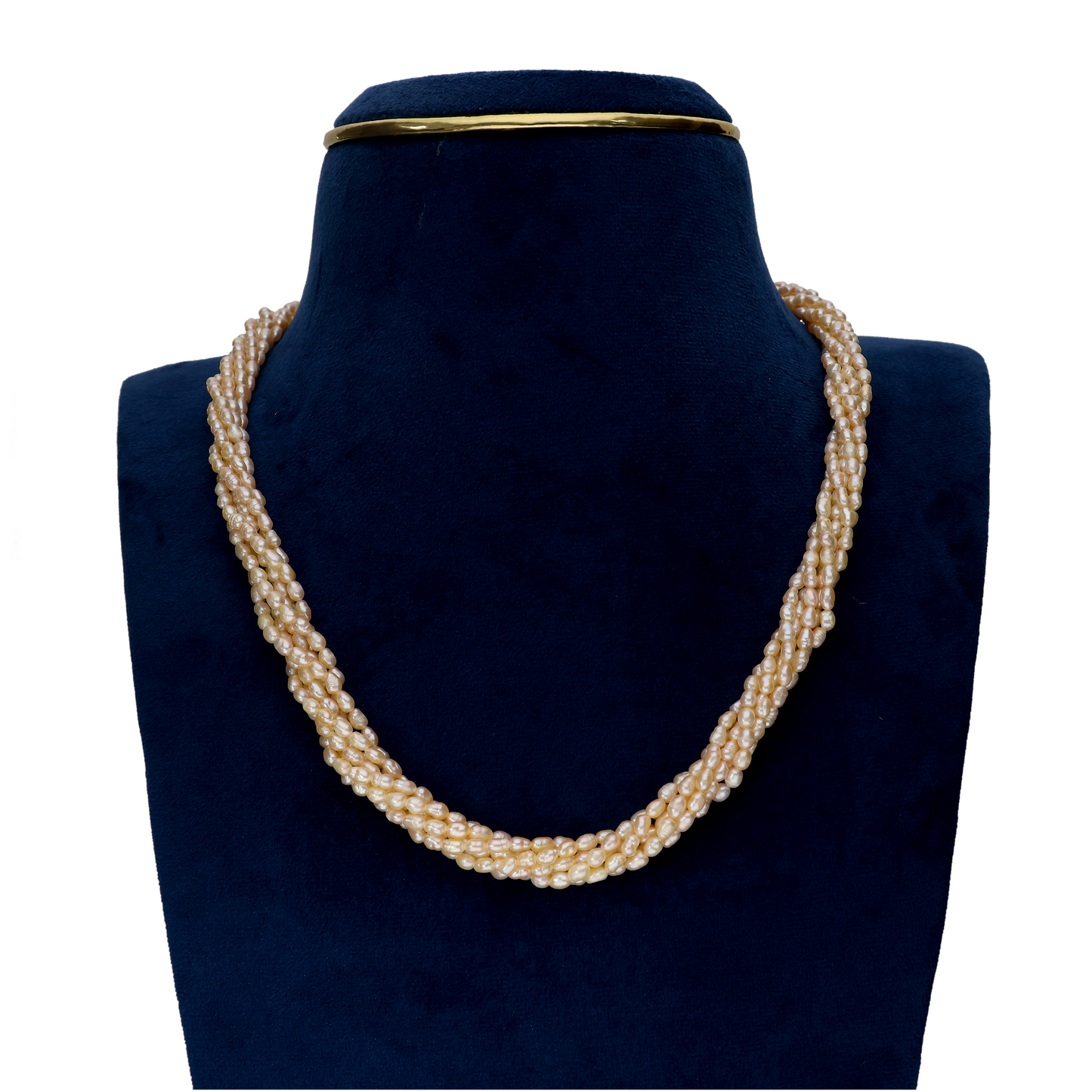 Peach Rice  Pearl Necklace