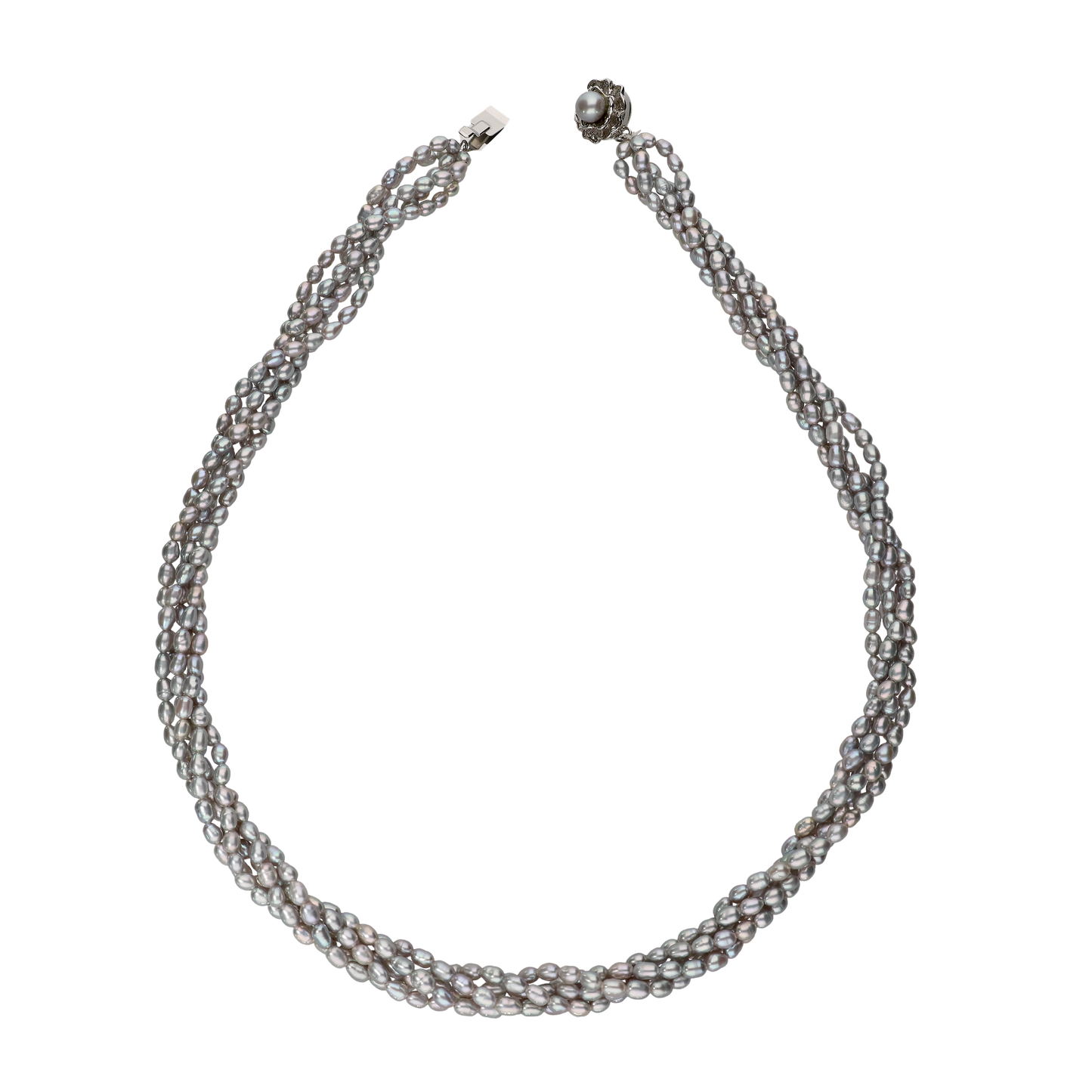 Rice Gray Pearl Necklace