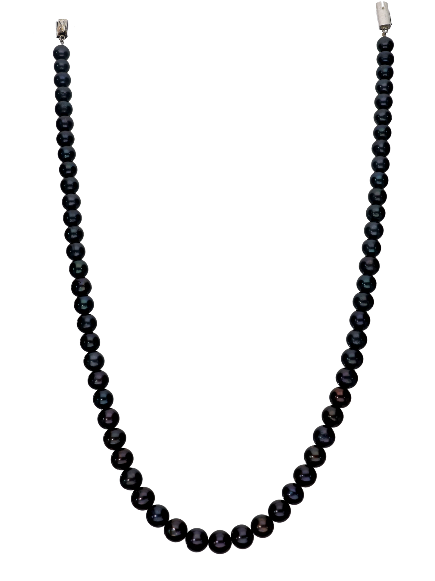 Black Rounded Pearl Necklace