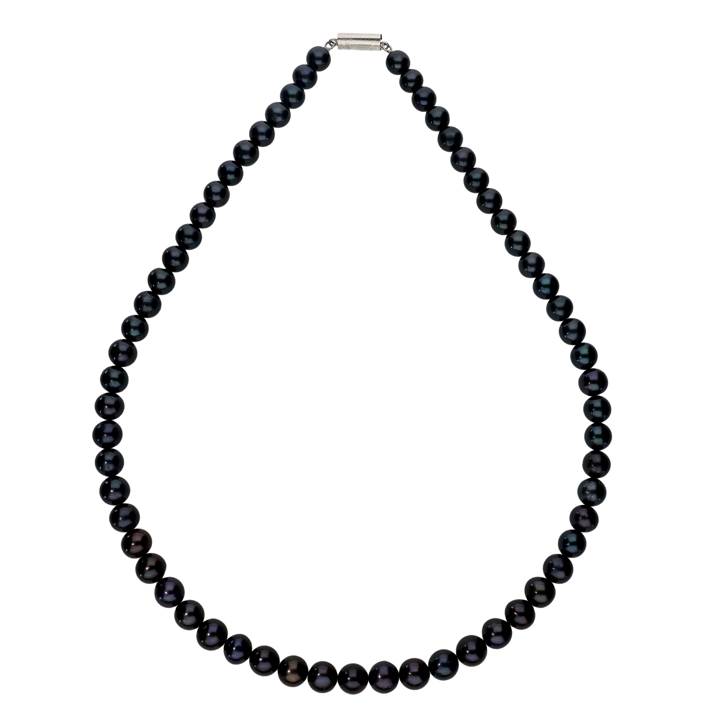 Black Rounded Pearl Necklace