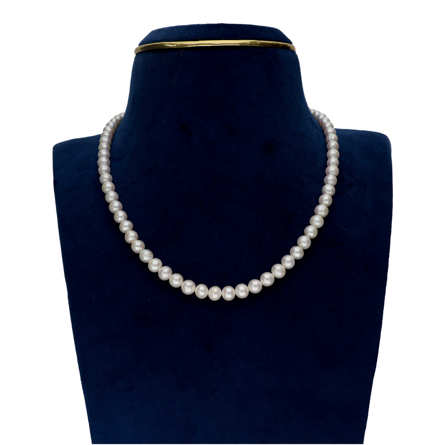 White Single Layered Pearl Necklace