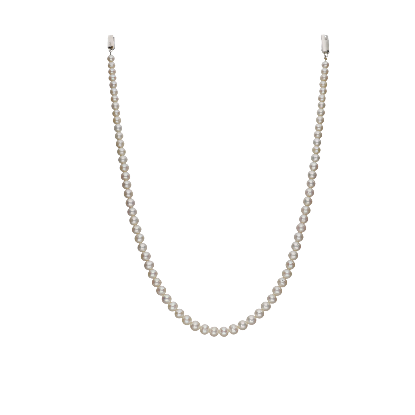 White Single Layered Pearl Necklace
