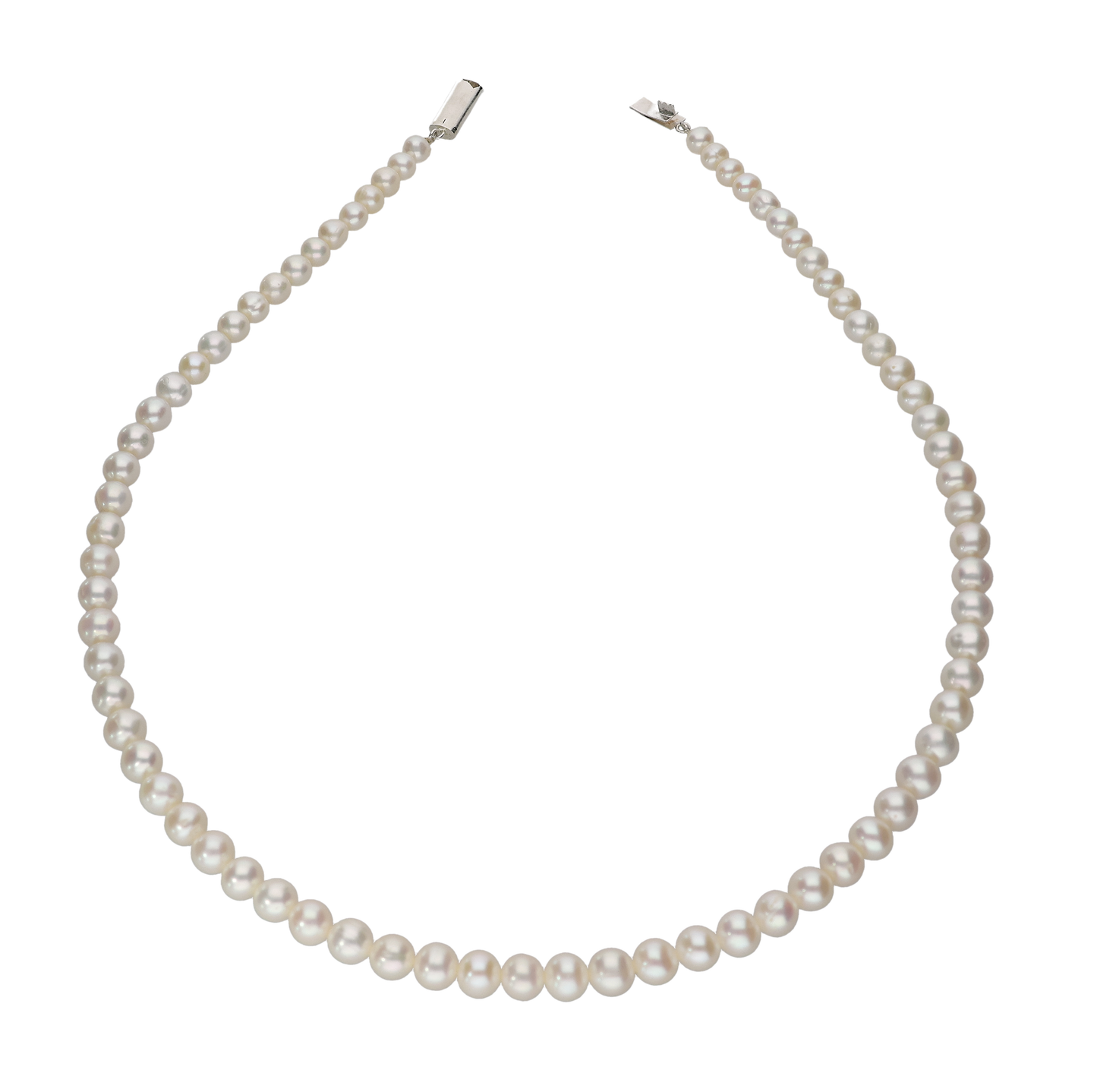 White Single Layered Pearl Necklace