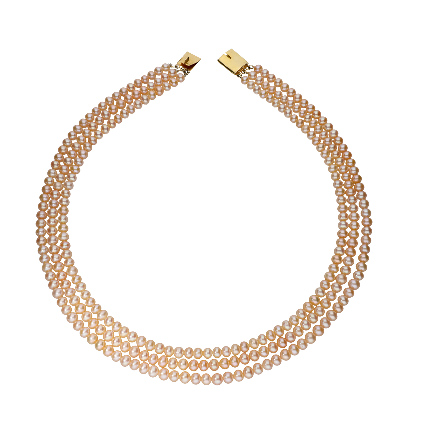 Elegant Peach Pearl Necklace