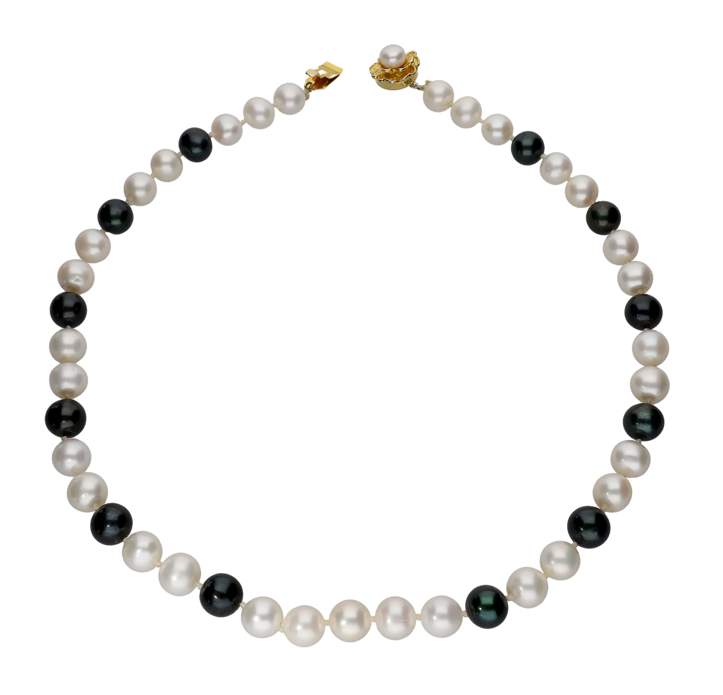 Mixed Black And White Pearl Necklace