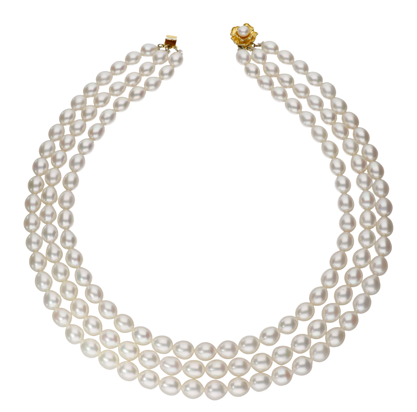 Round 3 Line White Pearl Necklace