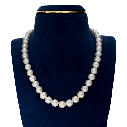 Braided White Pearl Necklace