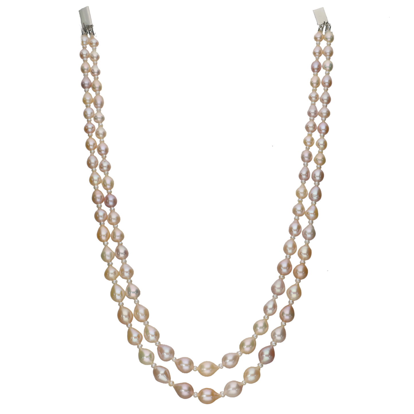 Oval Shape Pink Pearl Necklace