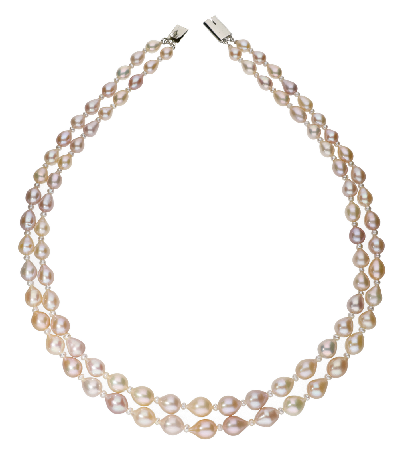 Oval Shape Pink Pearl Necklace