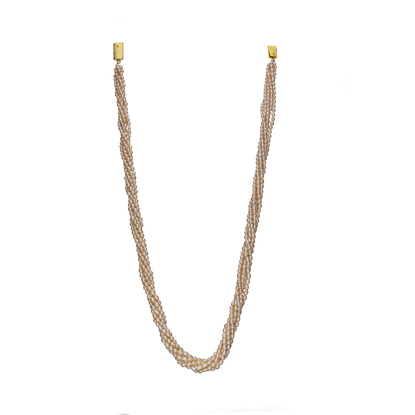 Floral Peach Pearl Necklace