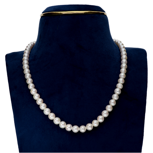 Round White Pearl Necklace