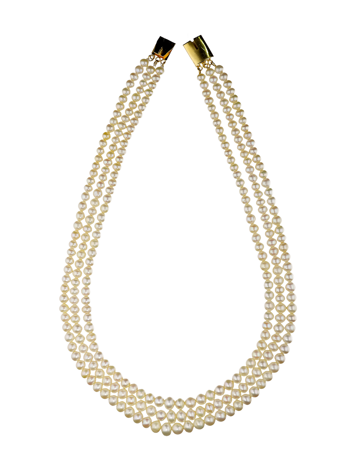 Crème 3 Layered Pearl Necklace