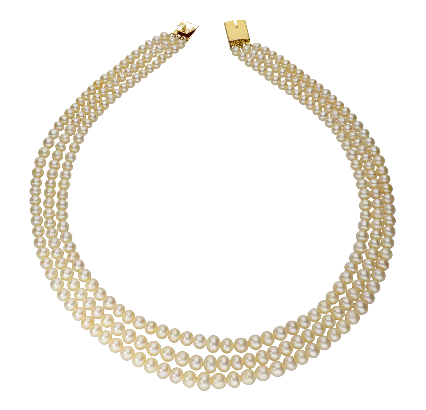 Crème 3 Layered Pearl Necklace