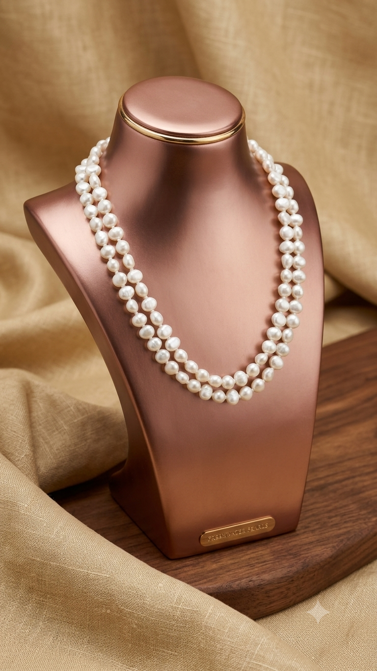 Double Strand Freshwater Pearl Necklace