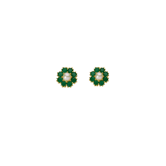Green Pearl Ear Tops