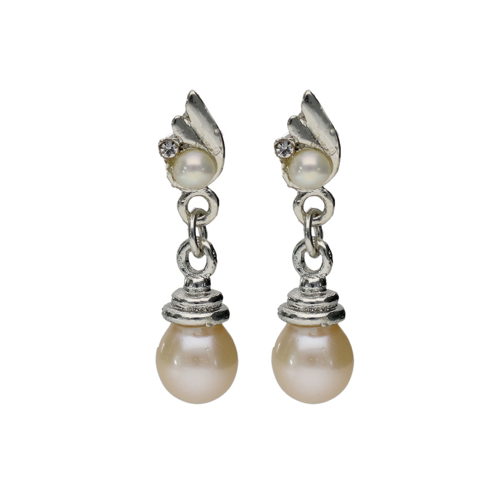 White gracy & PeachPearl Earring
