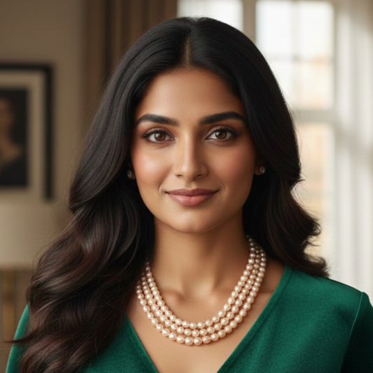 Button Shape Mix Pearl Necklace