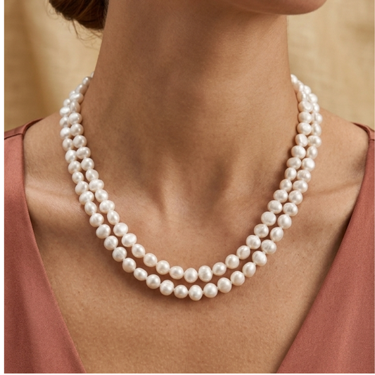 Double Strand Freshwater Pearl Necklace