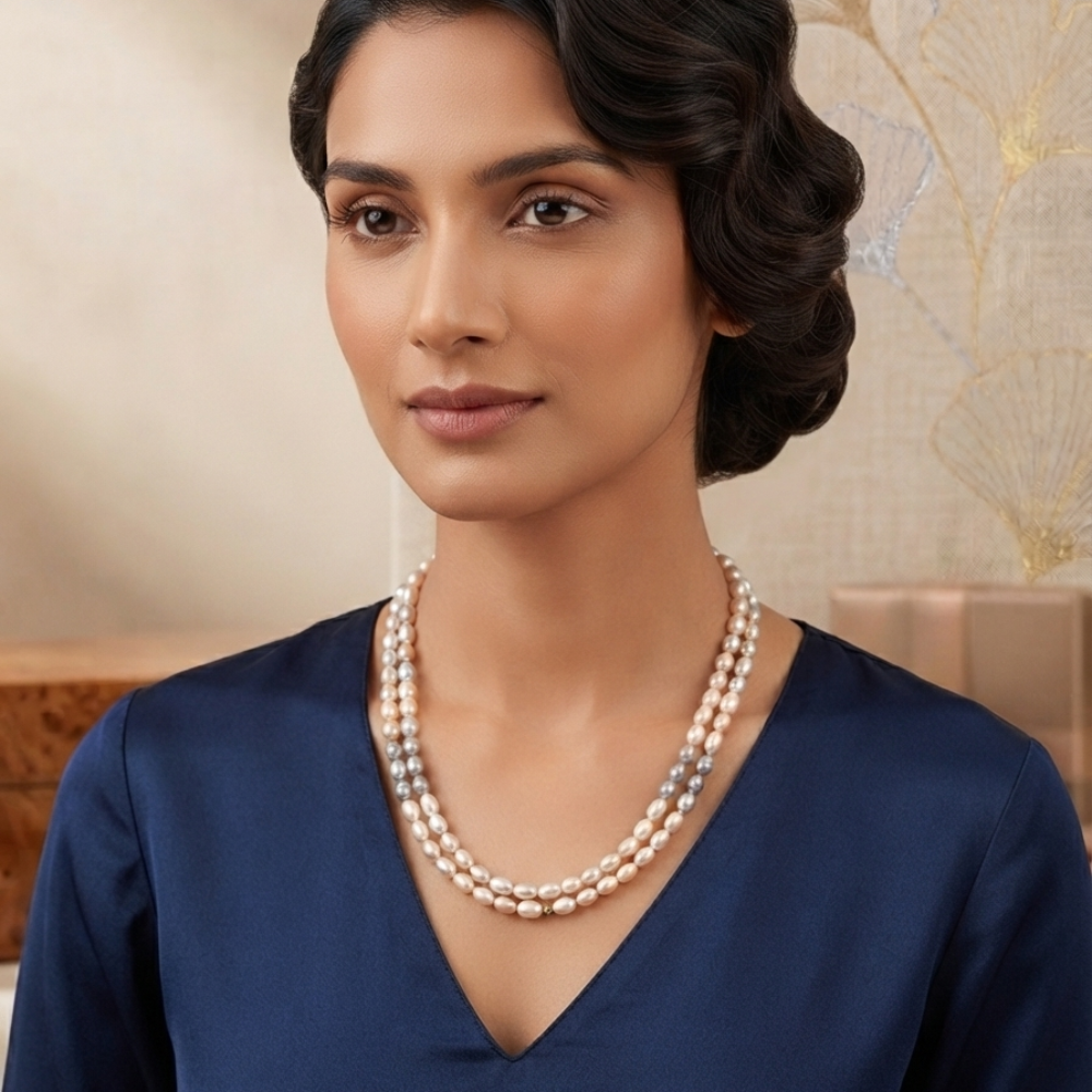 Mixed Colour  Pearl Necklace