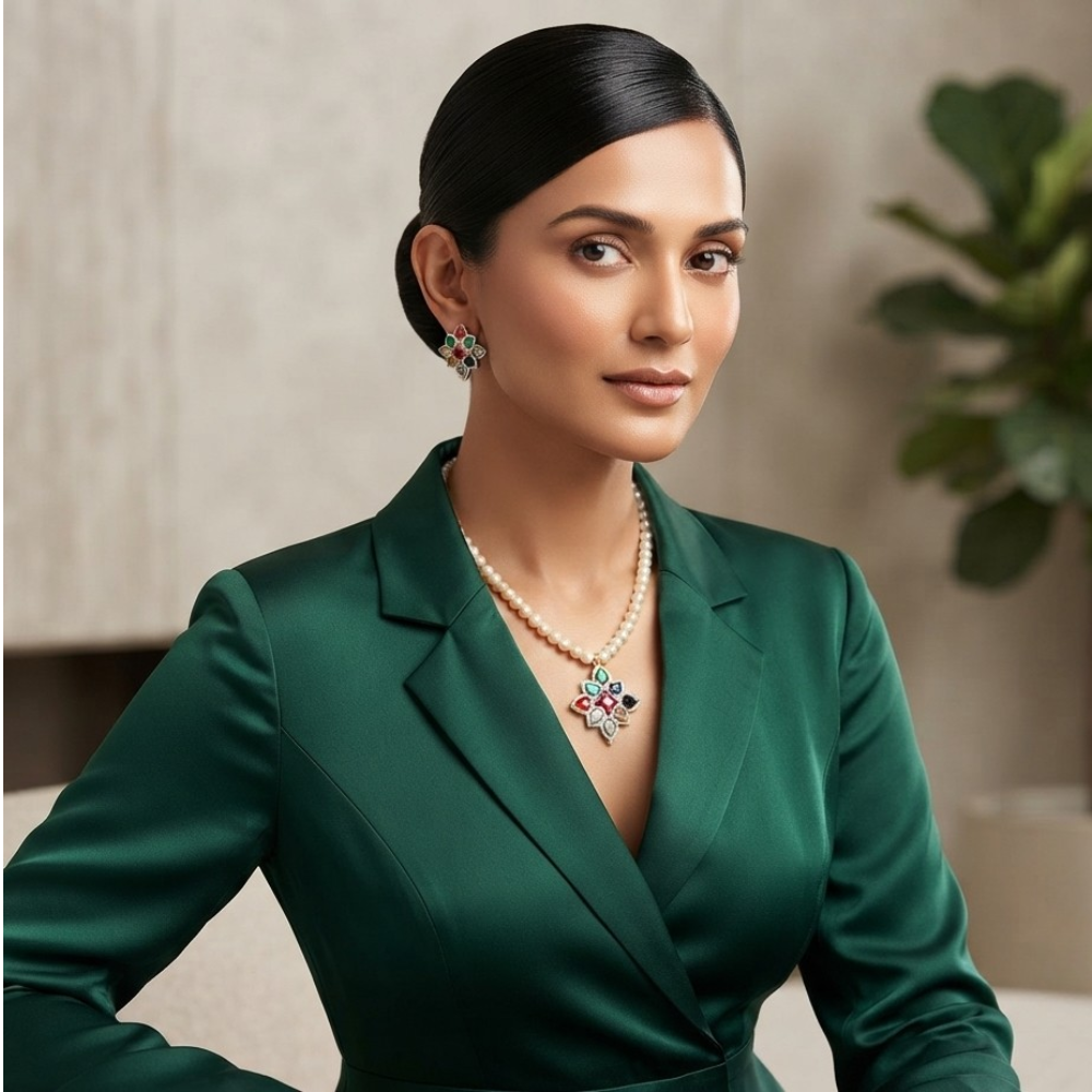Navaratna Pearl Jewelry Set