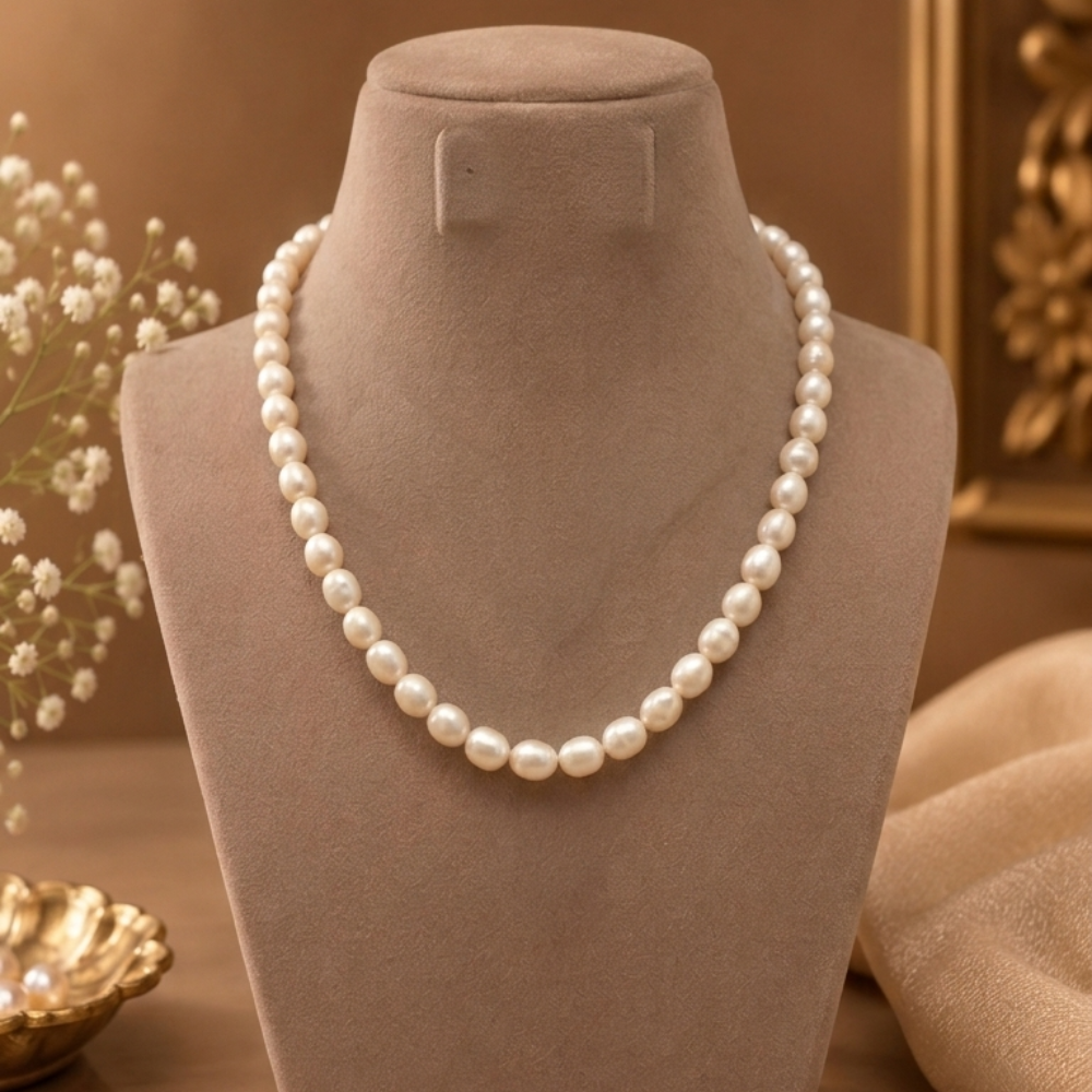 Pearl Necklace Single Line