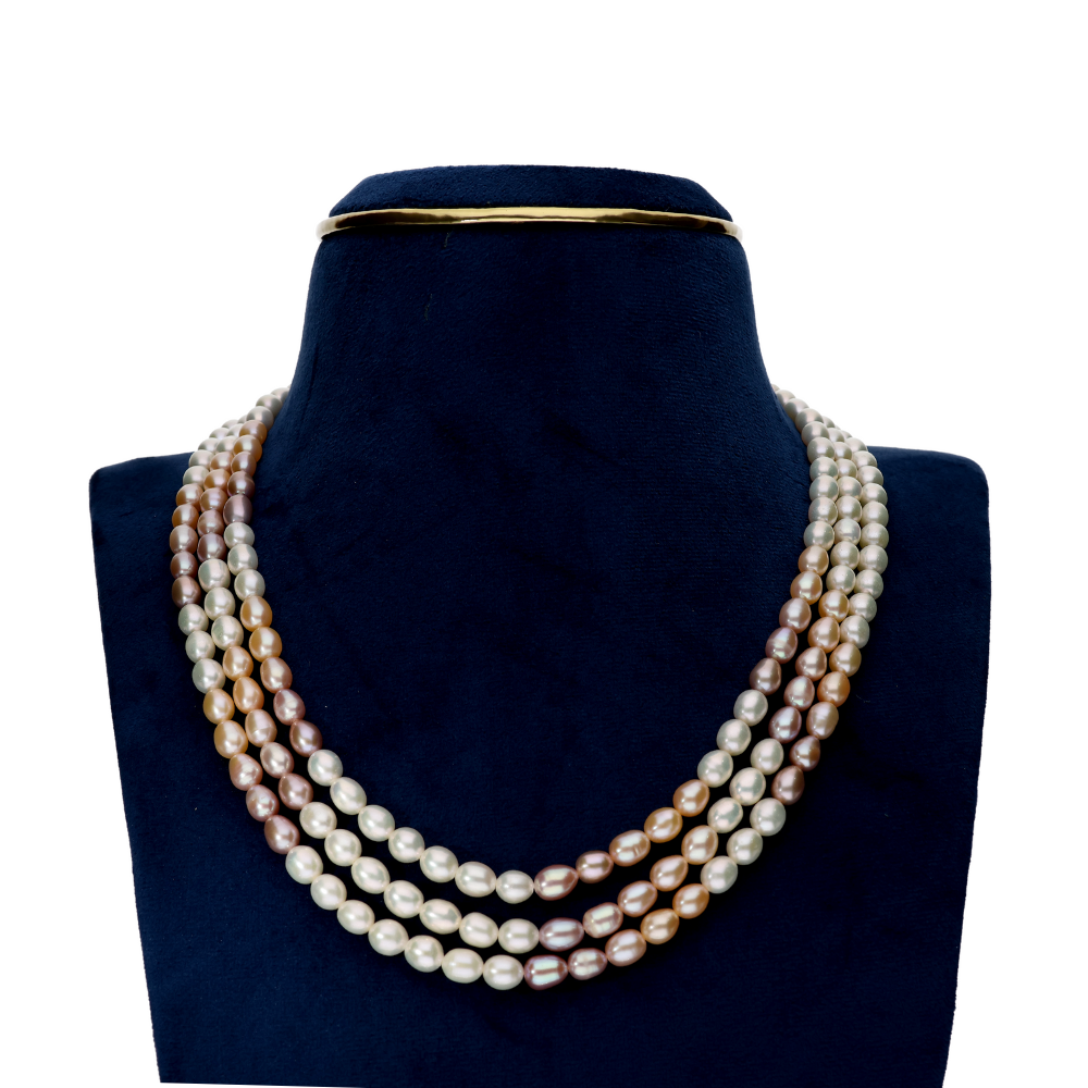 Luminous Multi -Coloured Pearl Necklace