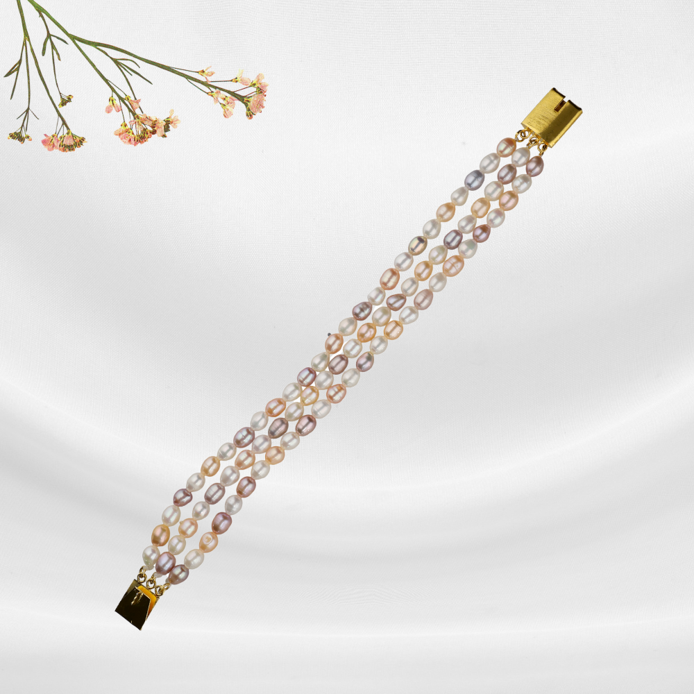 Semi Multi-Coloured Pearl Bracelet